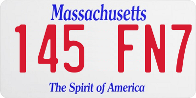 MA license plate 145FN7