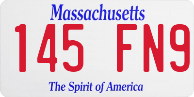 MA license plate 145FN9