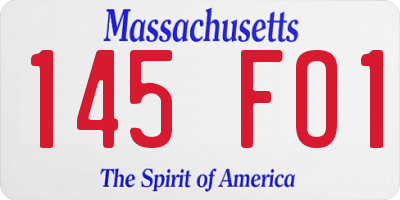 MA license plate 145FO1