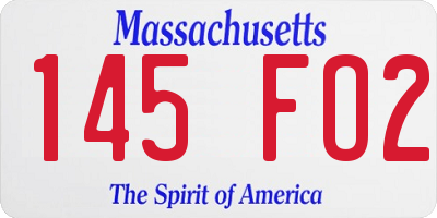 MA license plate 145FO2