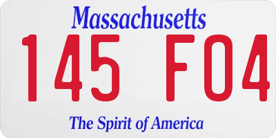 MA license plate 145FO4