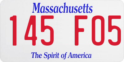 MA license plate 145FO5