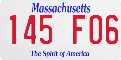 MA license plate 145FO6