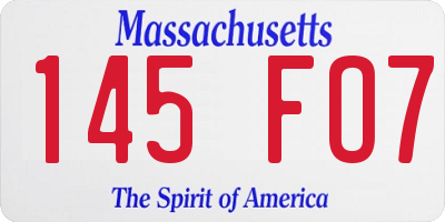 MA license plate 145FO7