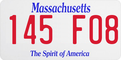 MA license plate 145FO8