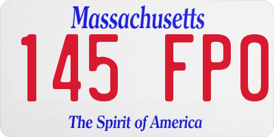 MA license plate 145FP0