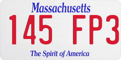 MA license plate 145FP3