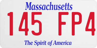 MA license plate 145FP4