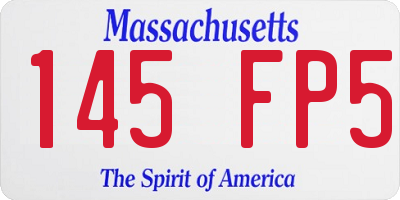 MA license plate 145FP5