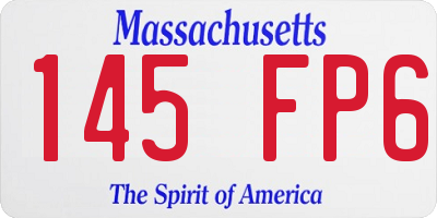 MA license plate 145FP6