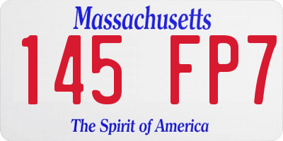 MA license plate 145FP7