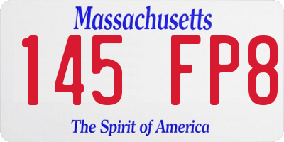 MA license plate 145FP8