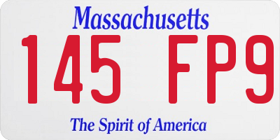 MA license plate 145FP9