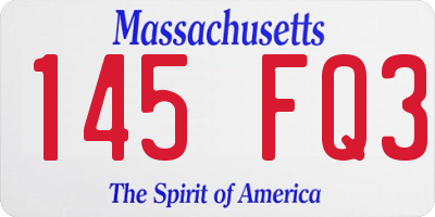 MA license plate 145FQ3