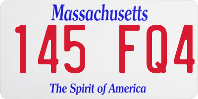 MA license plate 145FQ4