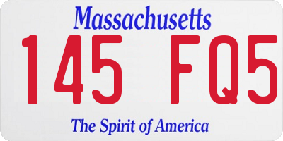 MA license plate 145FQ5