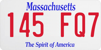 MA license plate 145FQ7