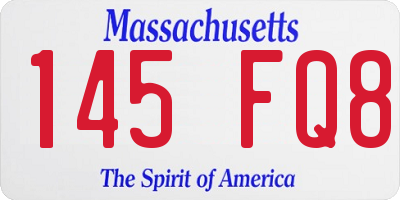 MA license plate 145FQ8