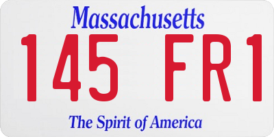 MA license plate 145FR1