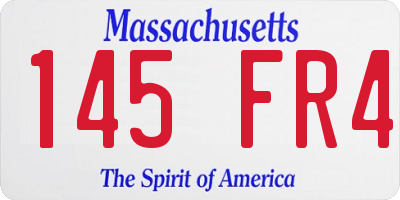 MA license plate 145FR4