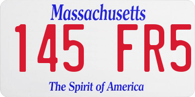 MA license plate 145FR5