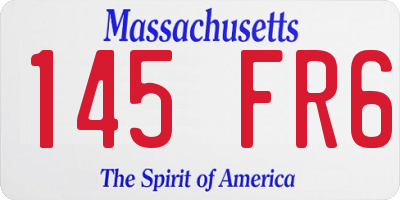 MA license plate 145FR6