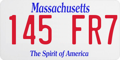 MA license plate 145FR7