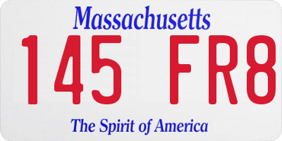 MA license plate 145FR8