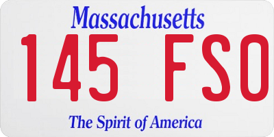 MA license plate 145FS0