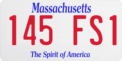 MA license plate 145FS1