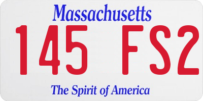 MA license plate 145FS2