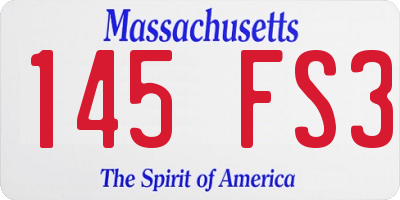 MA license plate 145FS3