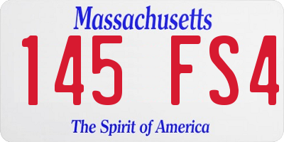 MA license plate 145FS4