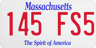 MA license plate 145FS5