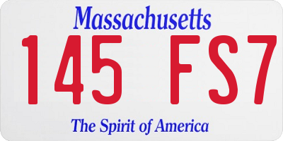 MA license plate 145FS7