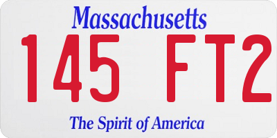 MA license plate 145FT2