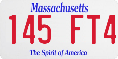 MA license plate 145FT4