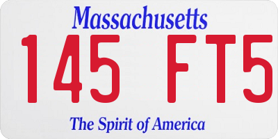 MA license plate 145FT5