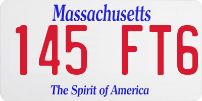 MA license plate 145FT6