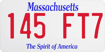 MA license plate 145FT7