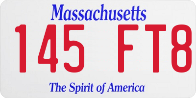 MA license plate 145FT8