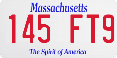 MA license plate 145FT9