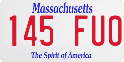MA license plate 145FU0