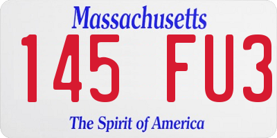 MA license plate 145FU3
