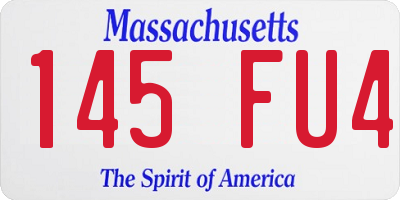 MA license plate 145FU4