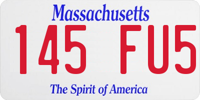 MA license plate 145FU5
