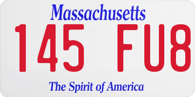 MA license plate 145FU8