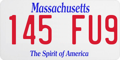 MA license plate 145FU9