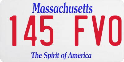 MA license plate 145FV0