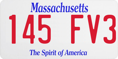 MA license plate 145FV3